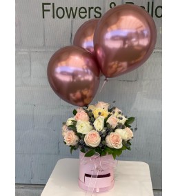 21 Gül sofra ve helyum balon